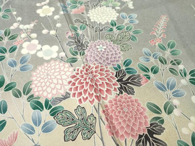 平和屋着物●訪問着　鴛鴦花文　暈し染め　金彩　正絹　逸品　AABL7537ck