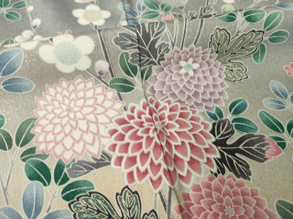平和屋着物●訪問着　鴛鴦花文　暈し染め　金彩　正絹　逸品　AABL7537ck