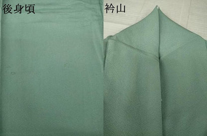 平和屋着物●上質な色無地　利休鼠色　正絹　逸品　AABL7540ck