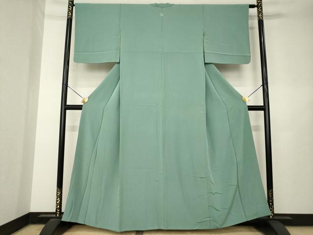 平和屋着物●上質な色無地　利休鼠色　正絹　逸品　AABL7540ck