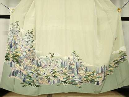 平和屋着物●本加賀友禅作家　染元千紅代表　寺西一紘　色留袖　風景文　正絹　逸品　AABL7565ck