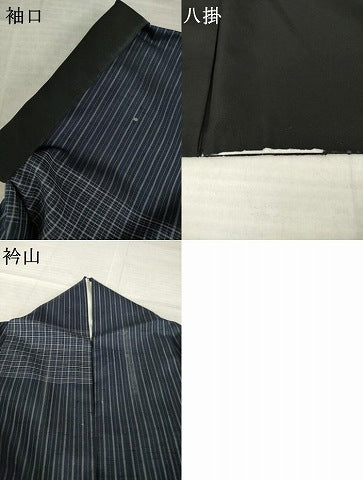 平和屋着物●紬　訪問着　格子　正絹　逸品　AABL7583ck