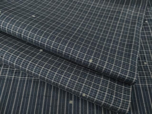 平和屋着物●紬　訪問着　格子　正絹　逸品　AABL7583ck
