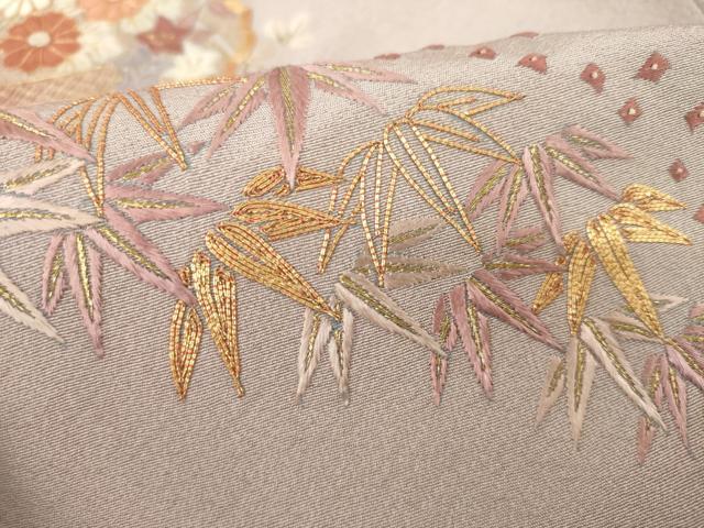 平和屋着物●訪問着　総刺繍　駒刺繍　雪輪花文　正絹　逸品　未使用　AABL7585ck