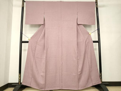 平和屋着物●上質な色無地　草花地紋　鴇浅葱色　正絹　逸品　AABL7586ck