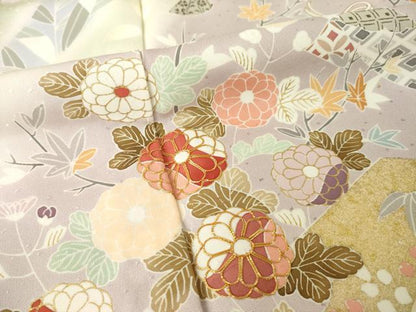 平和屋着物●創業460年・千總　訪問着　駒刺繍　短冊花文　暈し染め　金彩　正絹　逸品　未使用　AABL7601ck