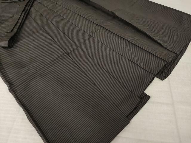 平和屋着物●男性　馬乗り袴　縞　正絹　逸品　AABL7604ck