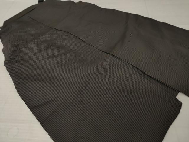 平和屋着物●男性　馬乗り袴　縞　正絹　逸品　AABL7604ck
