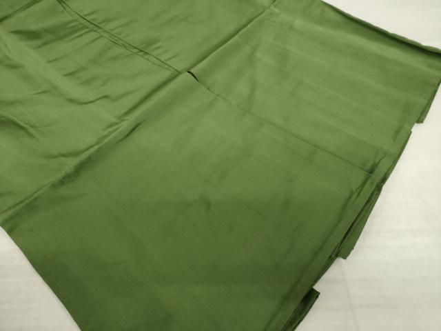 平和屋着物●男性　馬乗り袴　草色　正絹　逸品　AABL7605ck
