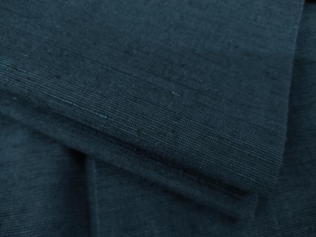 平和屋着物●男性　紬　色無地　青褐色　正絹　逸品　AABL7609ck