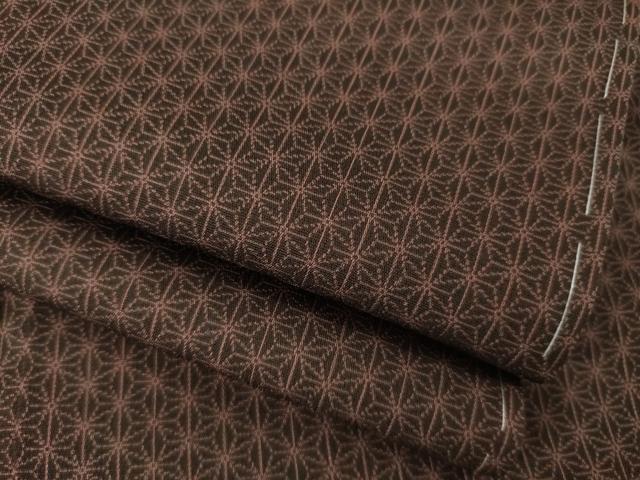平和屋着物●お召　麻の葉文様　正絹　逸品　未使用　AABL7613ck