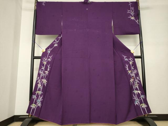 平和屋着物●訪問着　作家物　両褄　笹竹文　金彩　正絹　逸品　AABL7618ck