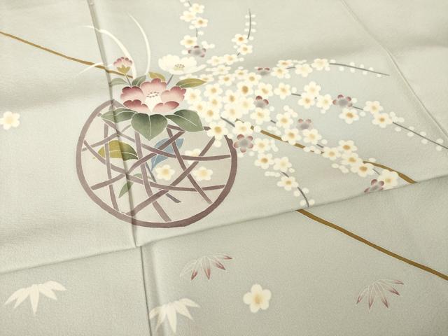 平和屋着物●訪問着　友禅　作家物　花丸文　正絹　逸品　AABL7620ck