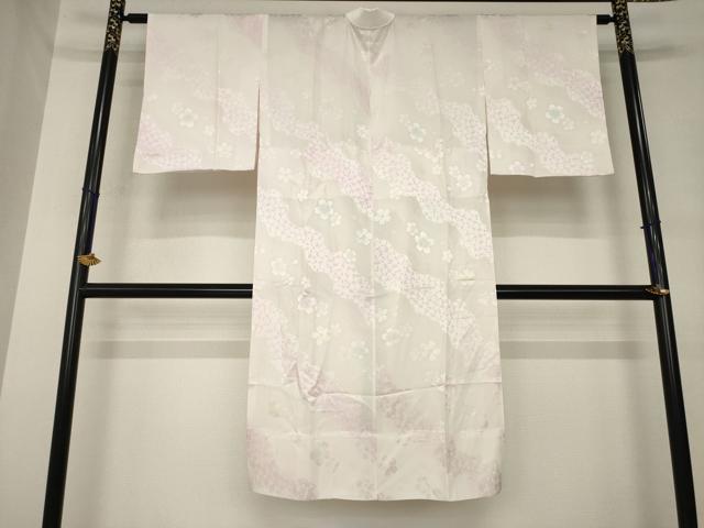平和屋着物●長襦袢　無双仕立て　流水桜地紋　暈し染め　正絹　逸品　AABL7637ck