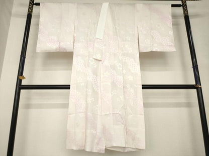 平和屋着物●長襦袢　無双仕立て　流水桜地紋　暈し染め　正絹　逸品　AABL7637ck