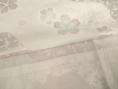 平和屋着物●長襦袢　無双仕立て　流水桜地紋　暈し染め　正絹　逸品　AABL7637ck