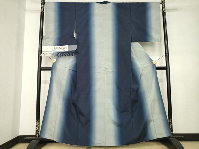 平和屋着物●上質な紬　三彩茶染紬　間道　正絹　逸品　AABL7638ck