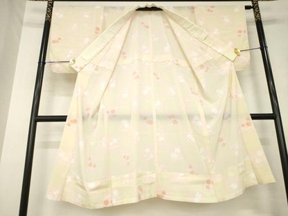 平和屋着物●長襦袢　無双仕立て　市松花文　正絹　逸品　AABL7639ck