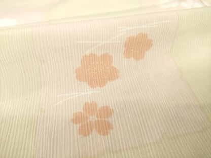 平和屋着物●長襦袢　無双仕立て　市松花文　正絹　逸品　AABL7639ck