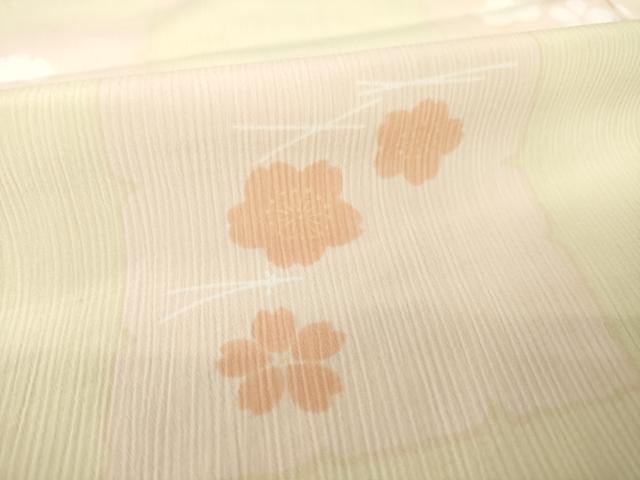 平和屋着物●長襦袢　無双仕立て　市松花文　正絹　逸品　AABL7639ck
