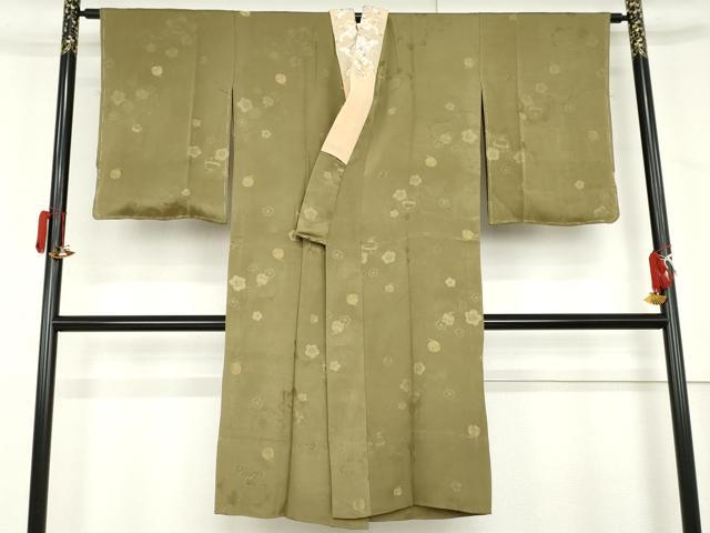 平和屋着物●長襦袢　無双仕立て　花鈴地紋　金糸　半衿刺繍　正絹　逸品　未使用　AABL7641cs