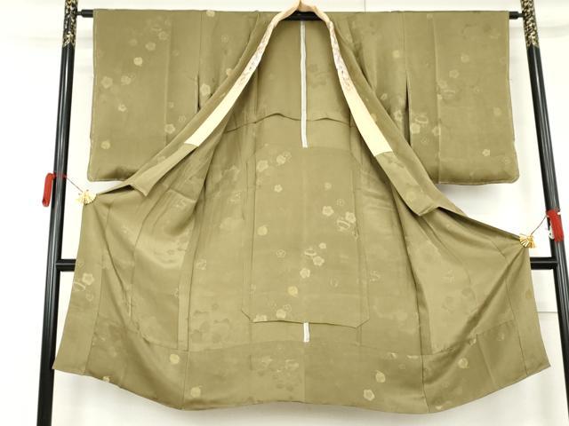 平和屋着物●長襦袢　無双仕立て　花鈴地紋　金糸　半衿刺繍　正絹　逸品　未使用　AABL7641cs