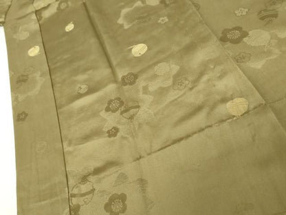 平和屋着物●長襦袢　無双仕立て　花鈴地紋　金糸　半衿刺繍　正絹　逸品　未使用　AABL7641cs