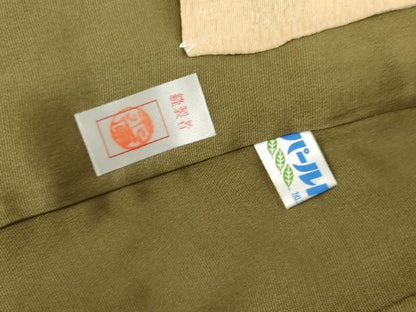平和屋着物●長襦袢　無双仕立て　花鈴地紋　金糸　半衿刺繍　正絹　逸品　未使用　AABL7641cs