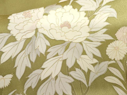 平和屋着物●訪問着　草花文　金彩　正絹　逸品　AABL7646cs
