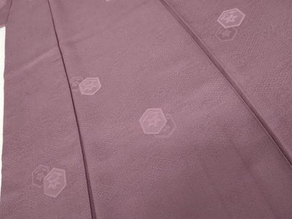 平和屋着物●上質な色無地　亀甲花地紋　菖蒲色　正絹　逸品　AABL7655cs