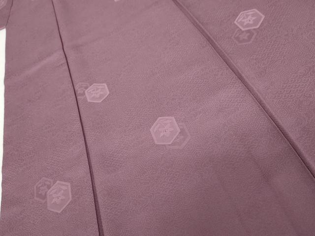 平和屋着物●上質な色無地　亀甲花地紋　菖蒲色　正絹　逸品　AABL7655cs