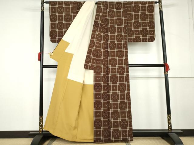 平和屋着物●本場琉球紬　琉球絣文様　正絹　逸品　AABL7657cs