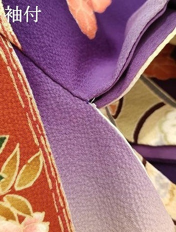 平和屋着物●豪華振袖　蔓帯鳳凰花文　暈し染め　金糸　ロング丈　正絹　逸品　AABL7658cs