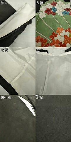 平和屋着物▼豪華黒留袖　駒刺繍　花扇文　金彩　正絹　逸品　AABL7660cs