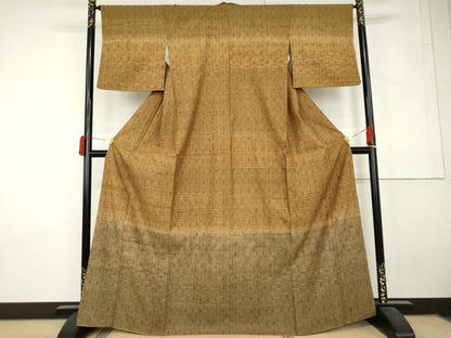平和屋着物●訪問着　紬地　井桁絣　正絹　逸品　AABL7686cs