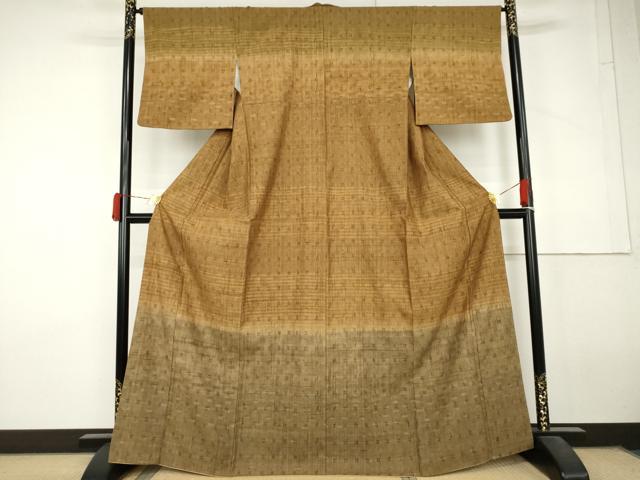 平和屋着物●訪問着　紬地　井桁絣　正絹　逸品　AABL7686cs