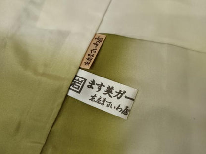 平和屋着物●紅花紬　米沢　横段文　ますいわ屋扱い　正絹　逸品　AABL7687cs