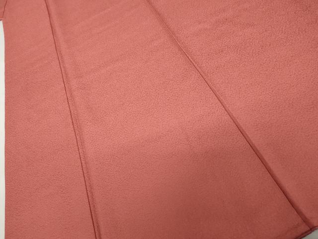 平和屋着物●上質な色無地　紋意匠　薄紅色　正絹　逸品　AABL7690cs
