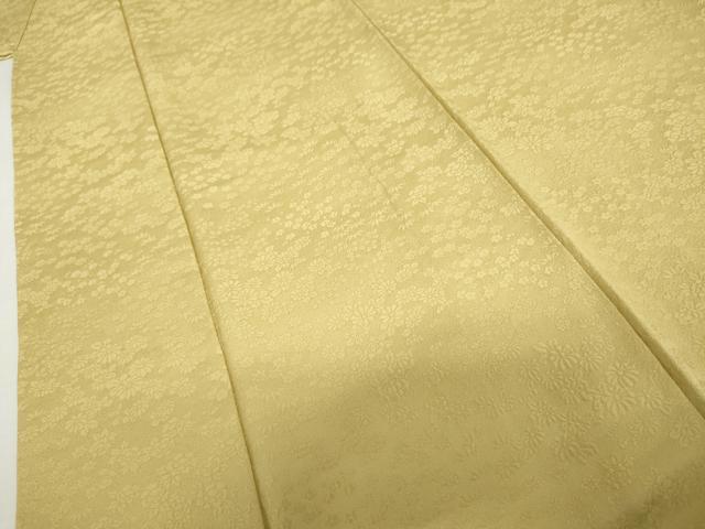 平和屋着物●本加賀友禅作家　梶山伸監修　色無地　草花地紋　蒸栗色　正絹　逸品　AABL7693cs