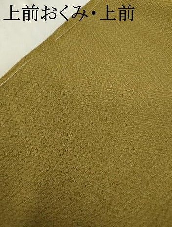 平和屋着物●上質な色無地　格子地紋　桑染色　正絹　逸品　未使用　AABL7694cs