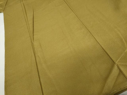 平和屋着物●上質な色無地　格子地紋　桑染色　正絹　逸品　未使用　AABL7694cs