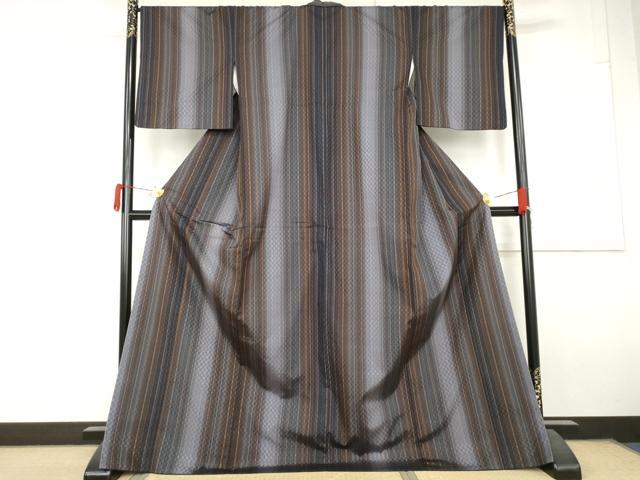 平和屋着物●上質な紬　霞間道　正絹　逸品　AABL7703cs