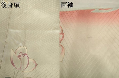 平和屋着物●豪華振袖　駒刺繍　枝花文　暈し染め　金銀彩　正絹　逸品　AABL7709cs
