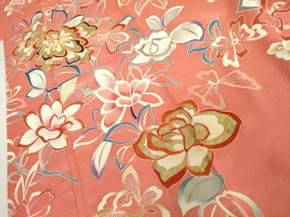 平和屋着物●豪華振袖　駒刺繍　枝花文　暈し染め　金銀彩　正絹　逸品　AABL7709cs