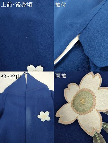 平和屋着物●豪華振袖　流水に桜　暈し染め　金糸　金彩　正絹　逸品　AABL7711cs
