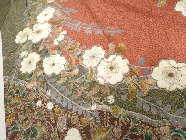 平和屋着物●豪華振袖　辻が花　暈し染め　銀通し地　正絹　逸品　AABL7714cs