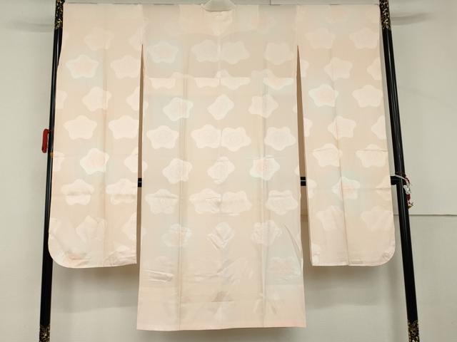 平和屋着物●振袖用長襦袢　無双仕立て　舞梅地紋　暈し染め　正絹　逸品　未使用　AABL7715cs