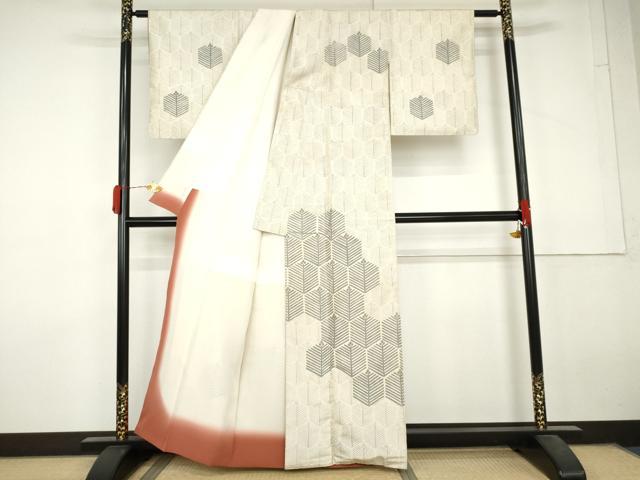 平和屋着物●訪問着　紬地　松　正絹　逸品　AABL7721cs