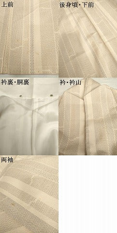 平和屋着物●本塩沢　110亀甲　間道　正絹　逸品　AABL7724cs