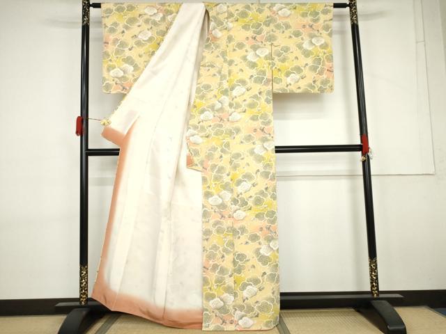 平和屋着物●上質な小紋　枝梅　暈し染め　正絹　逸品　AABL7728cs